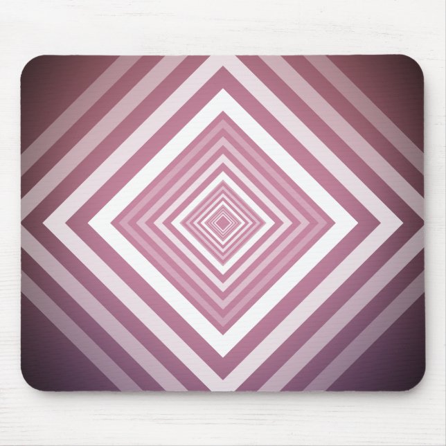 Mousepad Quadrados de graduação rosa e branco modernos (Frente)