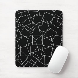 Mousepad Quadrados desordenados preto e branco