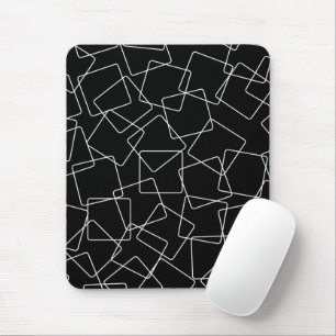 Mousepad Quadrados desordenados preto e branco