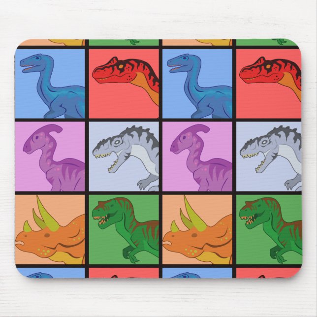 Mousepad Quadrados do Dinossauro (Frente)