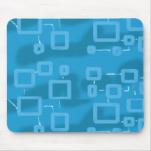 Mousepad Quadrados Geométricos Azul Ciano Claro