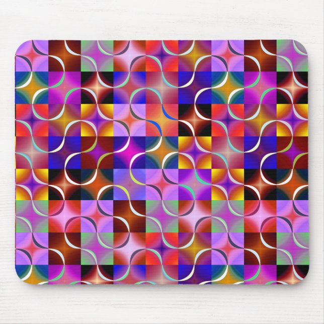 Mousepad Quadrados Geométricos Multicoloridos (Frente)