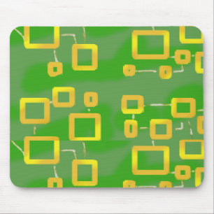 Mousepad Quadrados Geométricos Verdes