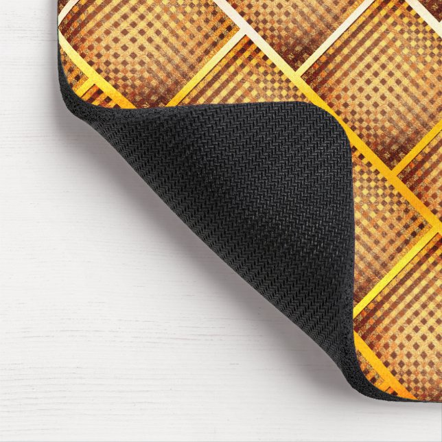 Mousepad Quadrados laranja e ocre com jogador de xadrez abs (Canto)