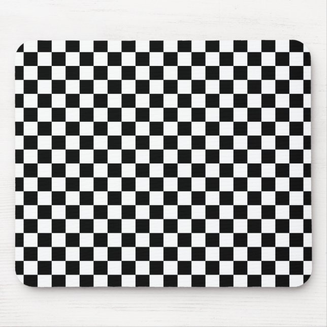 Mousepad Quadrados marcados a preto e branco (Frente)
