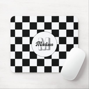 Mousepad Quadrados marcados Monograma retrorreflector preto