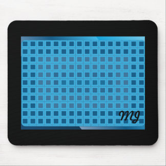 Mousepad Quadrados Modernos Azuis com Iniciais