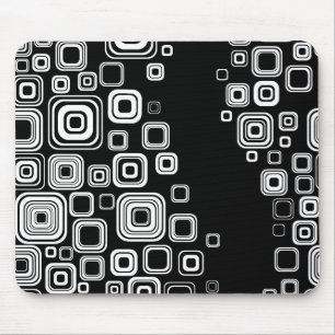 Mousepad Quadrados preto e branco retros