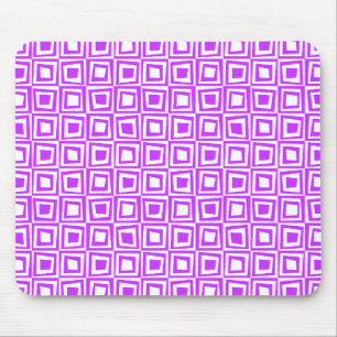 Mousepad Quadrados retrorados - Roxo neon em branco
