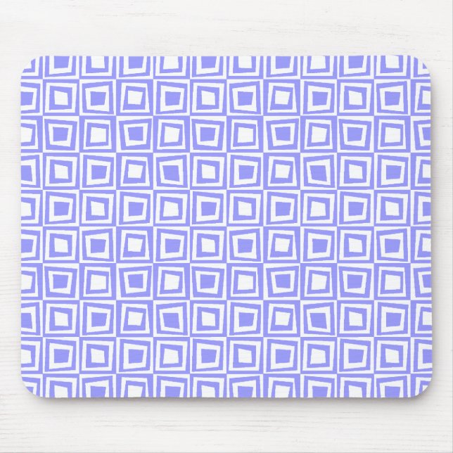 Mousepad Quadrados retrorreflectores - Azul Pastel em Branc (Frente)