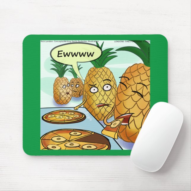 Mousepad Quadrinhos engraçados de abacaxi pizza LTCartoons  (Com mouse)
