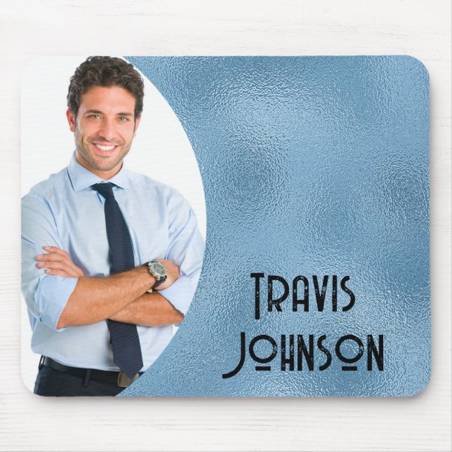 Mousepad Quadro de Fotografias de Vidro Azul (Frente)