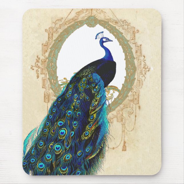Mousepad Quadro de Pavão e Filigrana (Frente)
