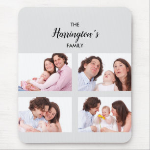 Mousepad Quadro de Retângulo de Colagem de Fotos da Família