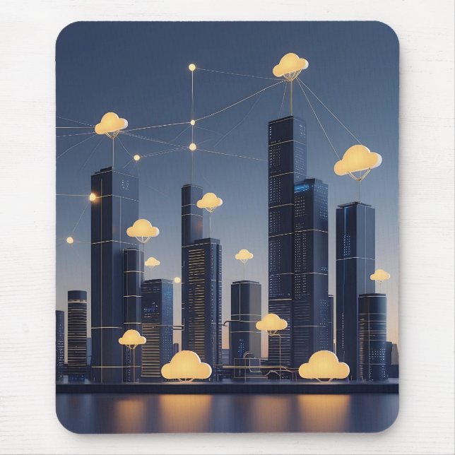 Mousepad Quadro de transmissão inteligente de cidade elegan (Frente)