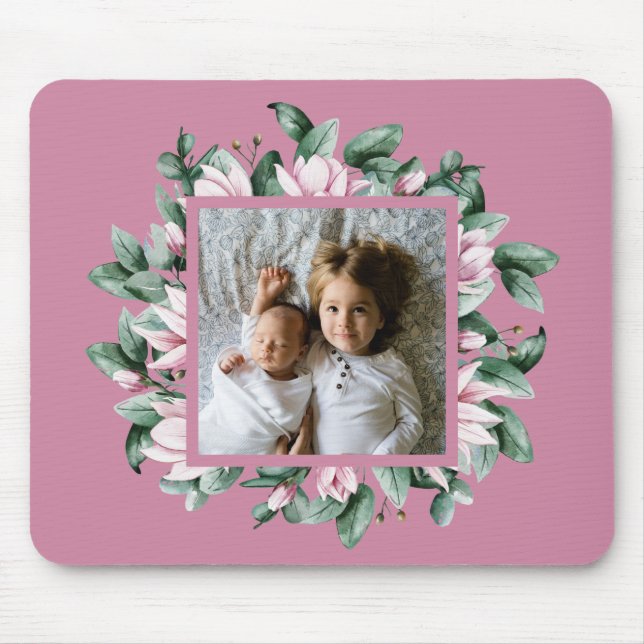Mousepad Quadro Floral de Foto Personalizado (Frente)