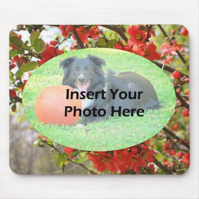 Mousepad Quadro Floral de Fotografias de Blossomas Vermelho (Frente)