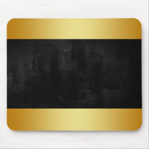 Mousepad Quadro negro moderno com Crachá Dourado