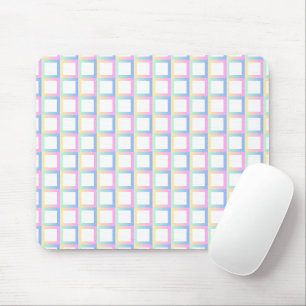 Mousepad Quadros de Padrões de Gradiente Simétricos Brancos