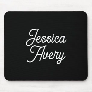 Mousepad Qualquer Nome   Elegante Vintage White Script em P