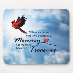 Mousepad Quando alguém que você ama, cardinal