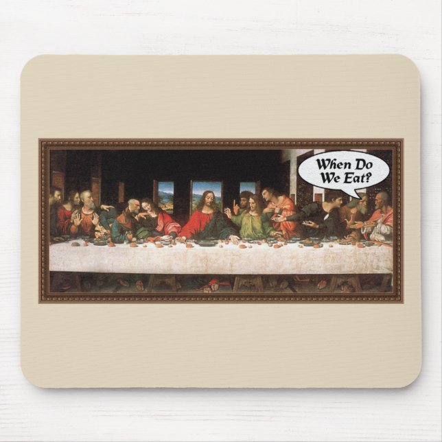Mousepad Quando Nós Comemos? - Jantar de Natal Divertido da (Frente)