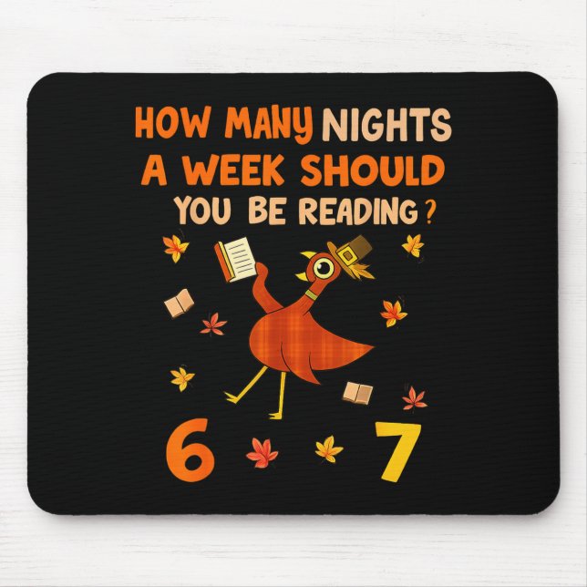 Mousepad Quantas Noites Por Semana Você Deve Estar Lendo 6– (Frente)