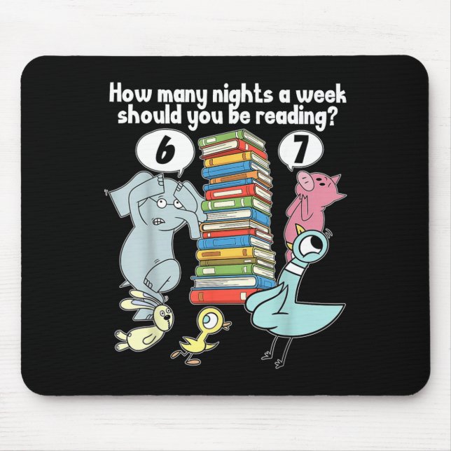 Mousepad Quantas Noites Por Semana Você Deve Estar Lendo_ 6 (Frente)