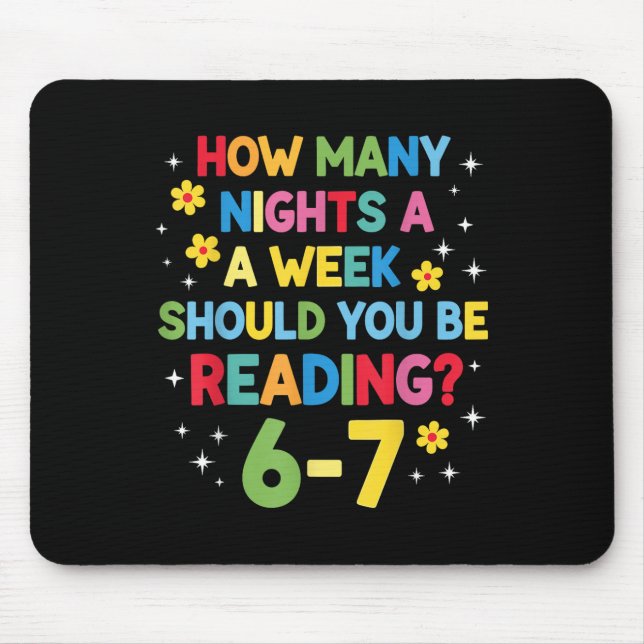 Mousepad Quantas Noites Por Semana Você Deve Estar Lendo 6- (Frente)