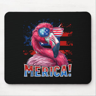 Mousepad Quarto De Julho Merica Flamingo American Flag Kids
