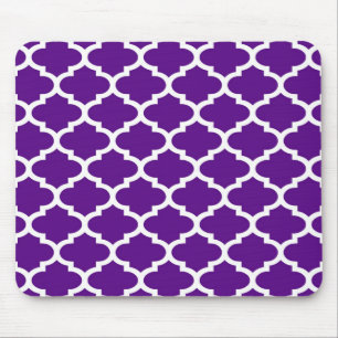 Mousepad Quatrefoil roxo-marroquino Trellis Padrão 2