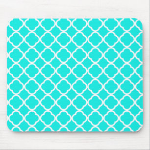 Mousepad Quatrefoil Turquesa Brilhante