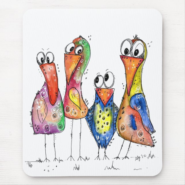 Mousepad Quatro Aves Células E Quentes (Frente)