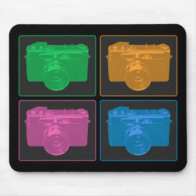 Mousepad Quatro câmeras de arte Pop (Frente)