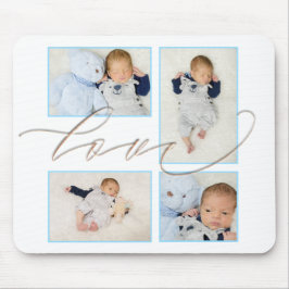 Mousepad Quatro Fotografias Collage baby Family Love Script