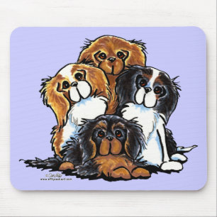 Mousepad Quatro Spaniels de rei Charles descuidados