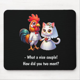 Mousepad Que Belo Casal Galinha E Gato Engraçado Casado