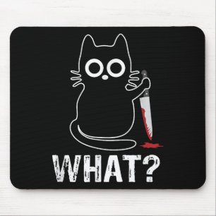 Mousepad Que - Engraçado Gato Com Design Gráfico De Faca