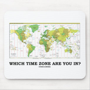 Mousepad Que fuso horário está você dentro? (Mapa do mun