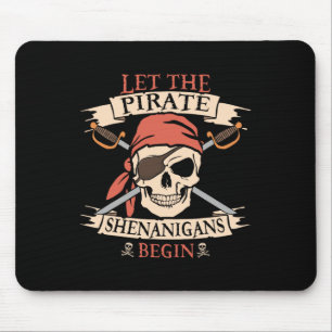 Mousepad Que Os Piratas Shenanigans Comecem O Crânio De Hal