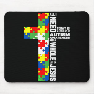 Mousepad Quebra-Cabeça Cruz de Jesus Conscientização do Aut