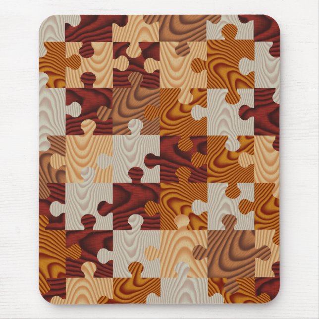 Mousepad Quebra-cabeça de serra de madeira (Frente)