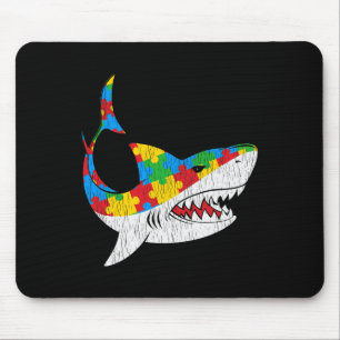 Mousepad Quebra-cabeça de Tubarão Vintage Crianças Autistas