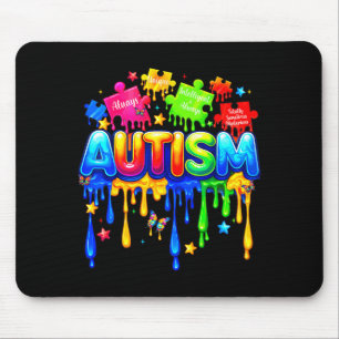 Mousepad Quebra-cabeça gota pingando conscientização autism