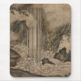Mousepad Quebra d'água (Arte da Paisagem Japonesa) (Kano Mo
