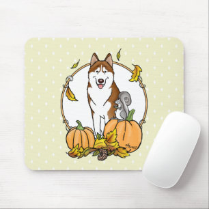 Mousepad Quebra do Husky Siberiano (vermelho) Pumpkins Sai