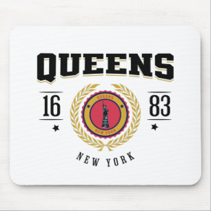 Mousepad Queens New York 1683 Black
