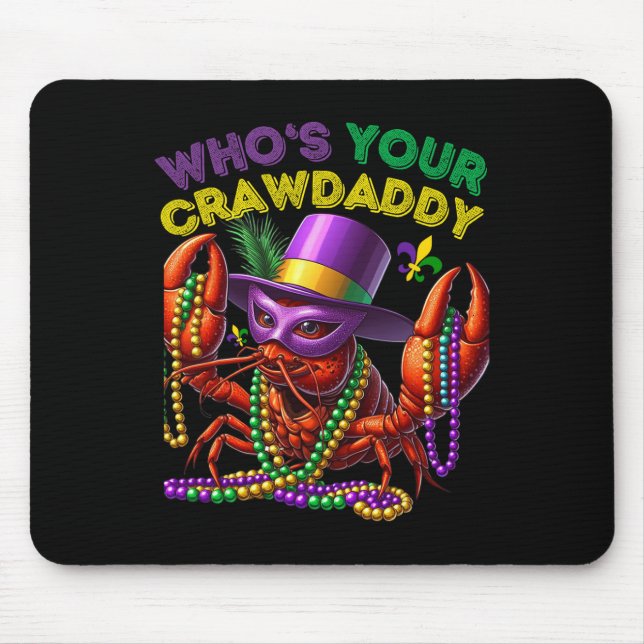 Mousepad Quem Seu Crawaddy Crawfish Jester Miçanga Mães Eng (Frente)
