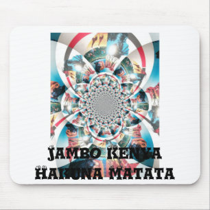 Mousepad Quênia Tapeçaria Caleidoscópio Impressão de Arte