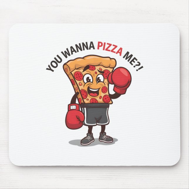 Mousepad Quer Pizza De Mim Engraçado, Piz De Boxing Para Tr (Frente)